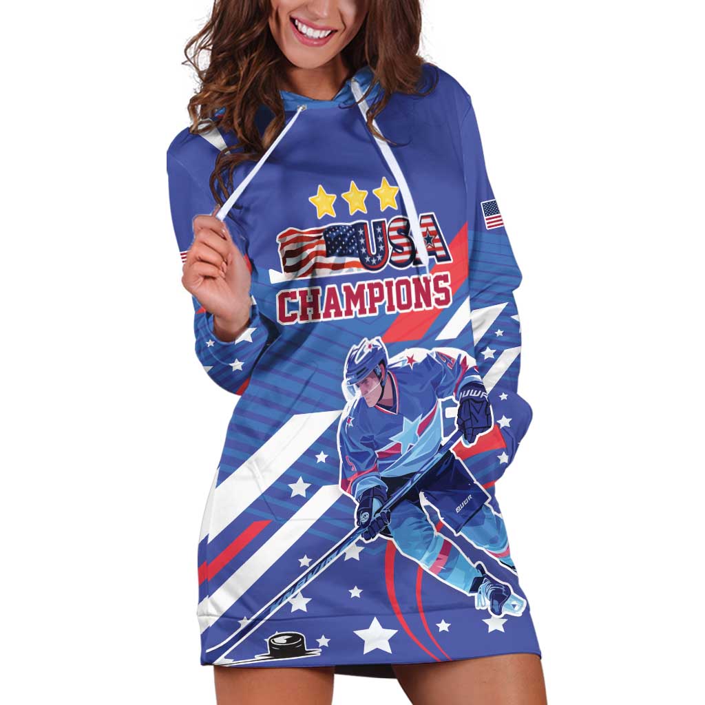 Custom United States Ice Hockey Hoodie Dress USA Go Champions Sporty Style