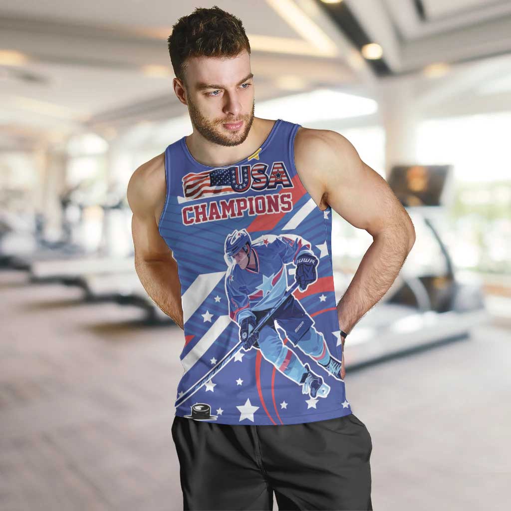 Custom United States Ice Hockey Men Tank Top USA Go Champions Sporty Style