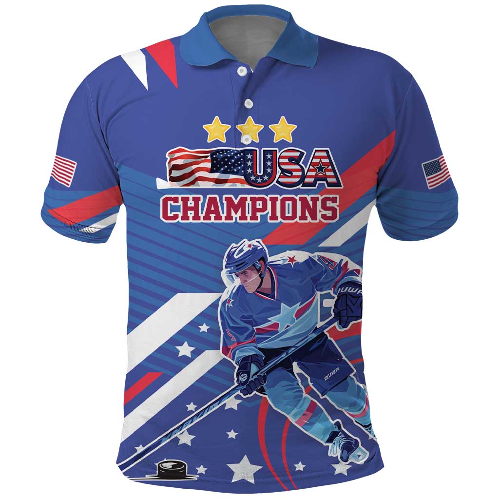 Custom United States Ice Hockey Polo Shirt USA Go Champions Sporty Style