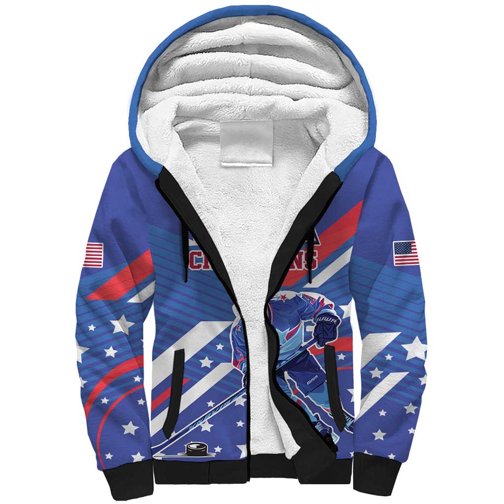 Custom United States Ice Hockey Sherpa Hoodie USA Go Champions Sporty Style