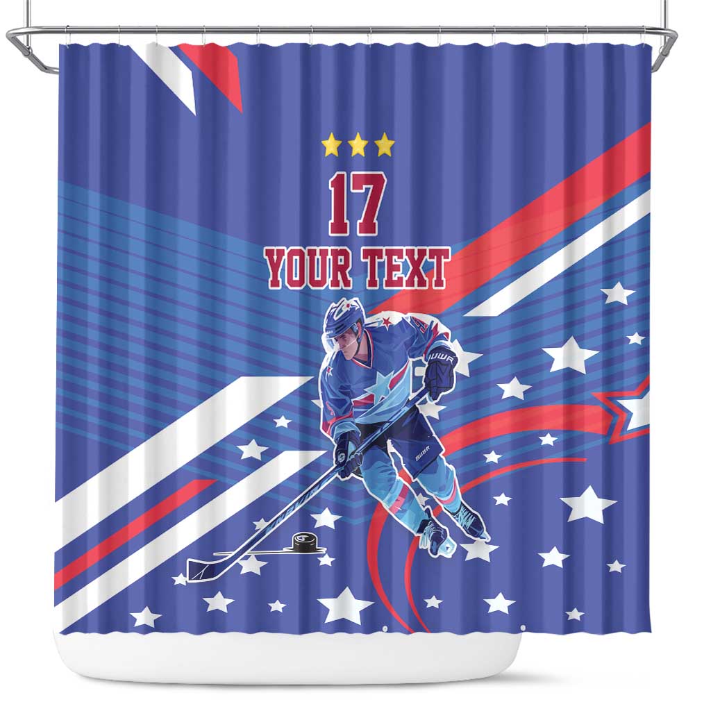 Custom United States Ice Hockey Shower Curtain USA Go Champions Sporty Style