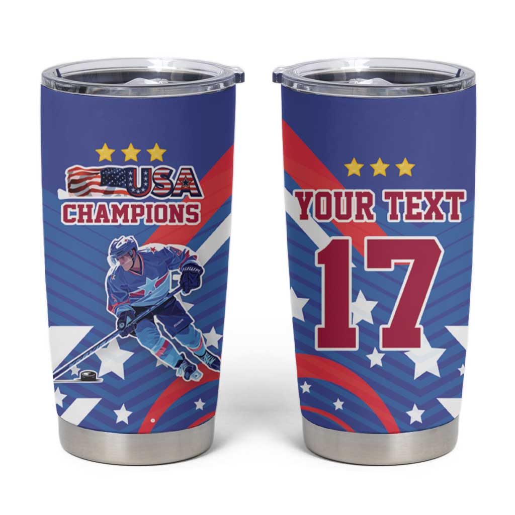 Custom United States Ice Hockey Tumbler Cup USA Go Champions Sporty Style