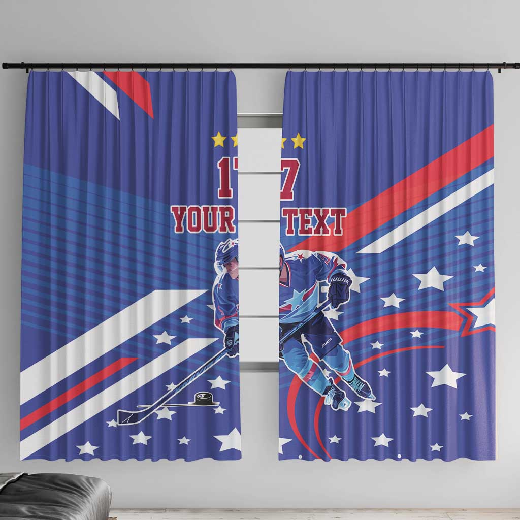 Custom United States Ice Hockey Window Curtain USA Go Champions Sporty Style