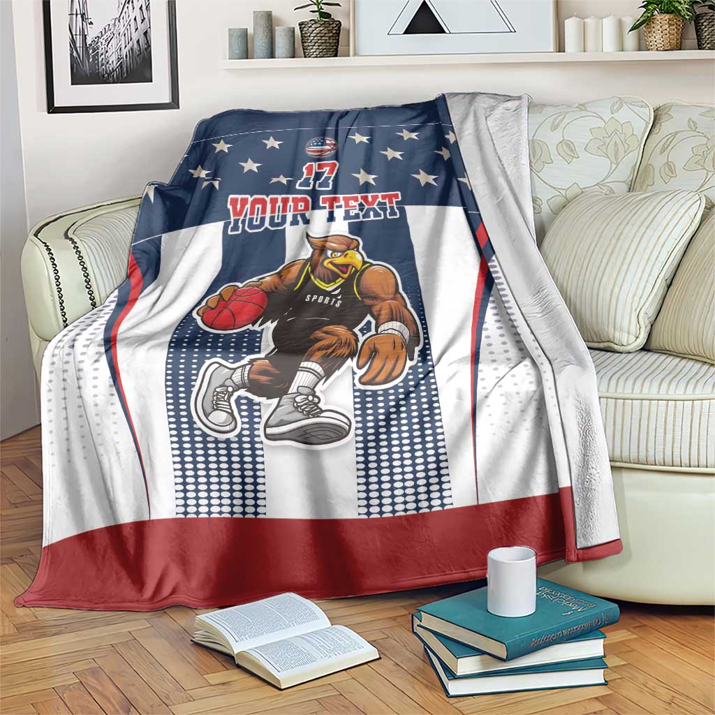 Custom United States Basketball Blanket USA Eagle Mascot Style