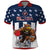 Custom United States Basketball Polo Shirt USA Eagle Mascot Style