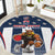 Custom United States Basketball Round Carpet USA Eagle Mascot Style