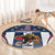 Custom United States Basketball Round Carpet USA Eagle Mascot Style