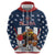 Custom United States Basketball Zip Hoodie USA Eagle Mascot Style