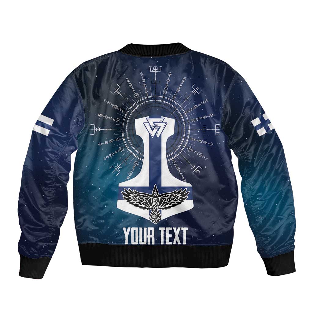 Personalized Finland Drakkar Vikings Bomber Jacket Suomi Flag Viking Thor Runes