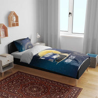 Personalized Finland Drakkar Vikings Bedding Set Longships with Vegvisir