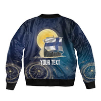 Personalized Finland Drakkar Vikings Bomber Jacket Longships with Vegvisir