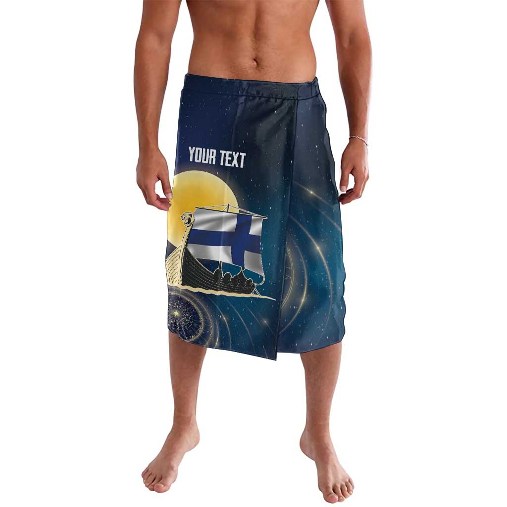 Personalized Finland Drakkar Vikings Lavalava Longships with Vegvisir