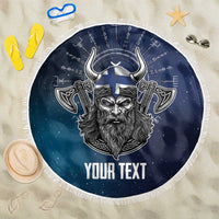 Personalized Finland Drakkar Vikings Beach Blanket Suomi Viking Warrior