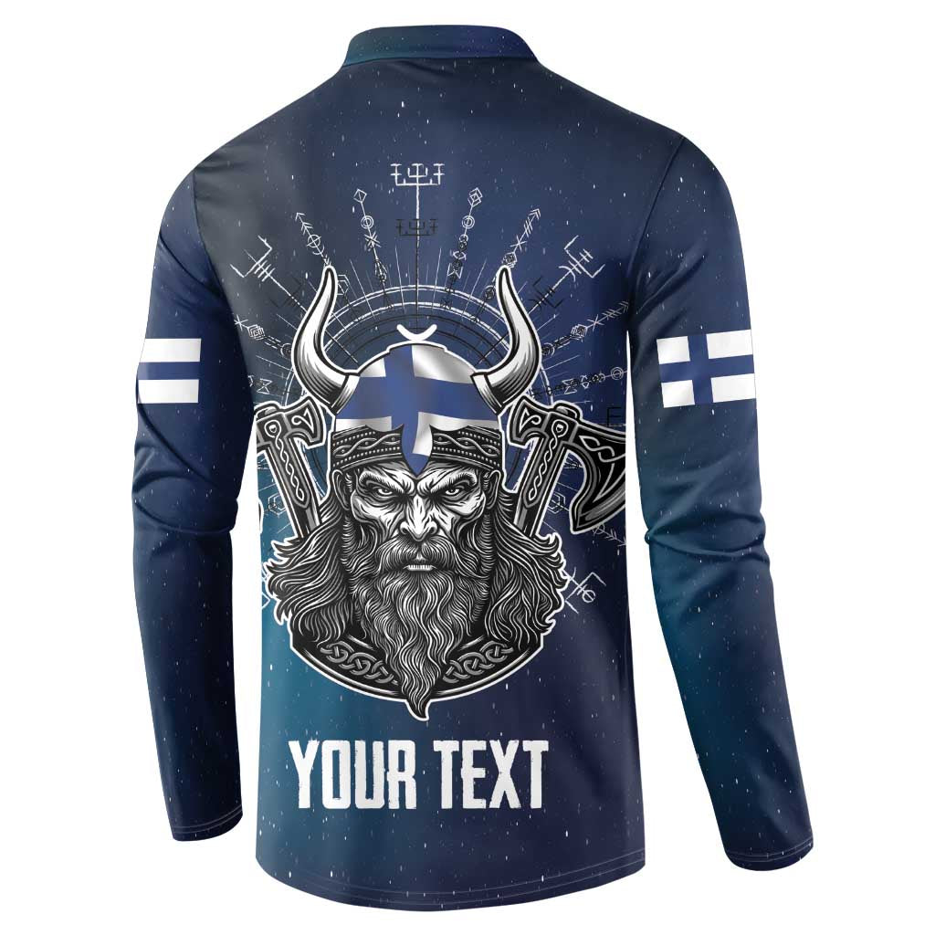 Personalized Finland Drakkar Vikings Button Sweatshirt Suomi Viking Warrior