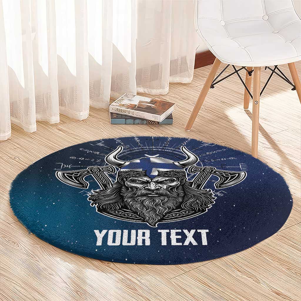 Personalized Finland Drakkar Vikings Round Carpet Suomi Viking Warrior