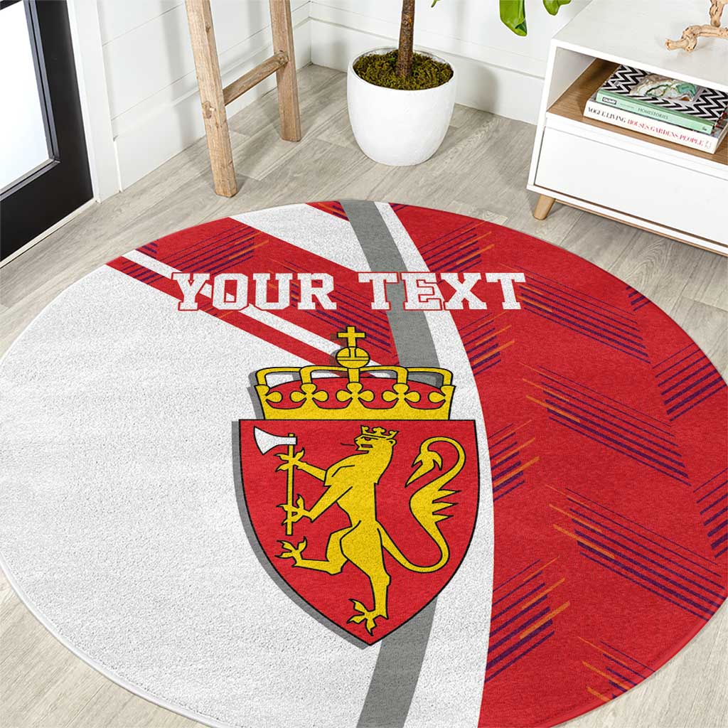Personalized Norway Coat of Arms Round Carpet Golden Lion