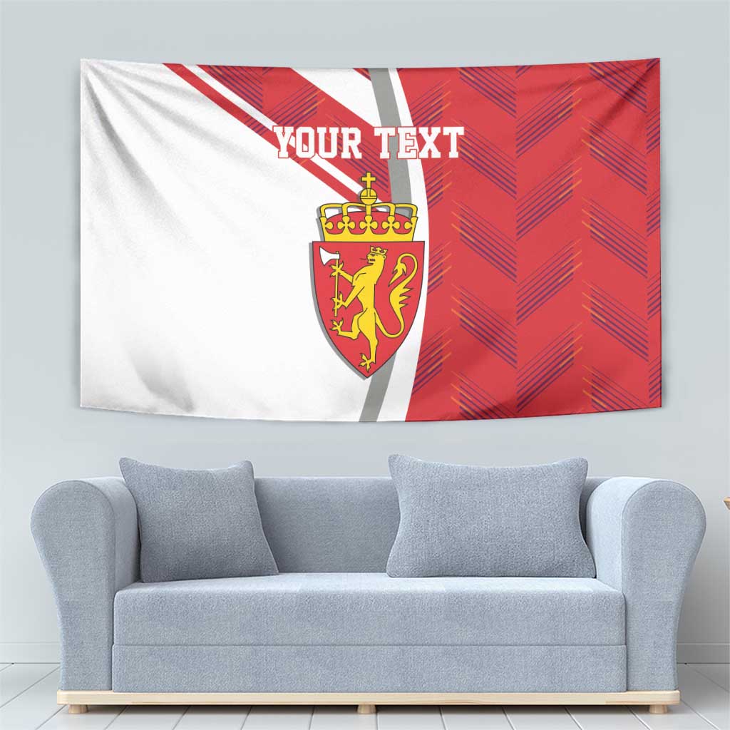 Personalized Norway Coat of Arms Tapestry Golden Lion