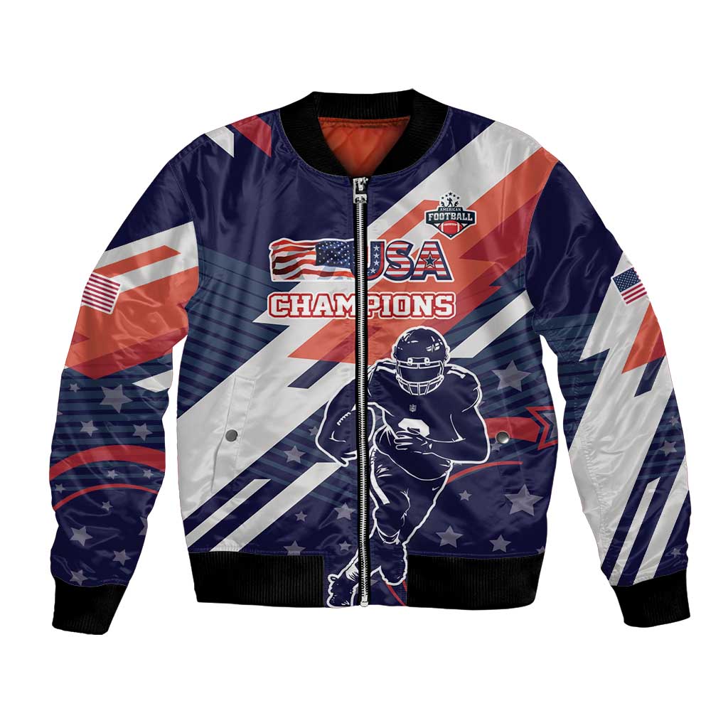 Custom United States American Football Bomber Jacket USA Go Champions Sporty Style