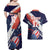 Custom United States American Football Couples Matching Off Shoulder Maxi Dress and Hawaiian Shirt USA Go Champions Sporty Style