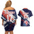 Custom United States American Football Couples Matching Off Shoulder Short Dress and Hawaiian Shirt USA Go Champions Sporty Style