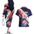 Custom United States American Football Couples Matching Off The Shoulder Long Sleeve Dress and Hawaiian Shirt USA Go Champions Sporty Style