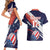 Custom United States American Football Couples Matching Short Sleeve Bodycon Dress and Hawaiian Shirt USA Go Champions Sporty Style