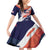 Custom United States American Football Family Matching Off Shoulder Short Dress and Hawaiian Shirt USA Go Champions Sporty Style