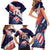 Custom United States American Football Family Matching Short Sleeve Bodycon Dress and Hawaiian Shirt USA Go Champions Sporty Style