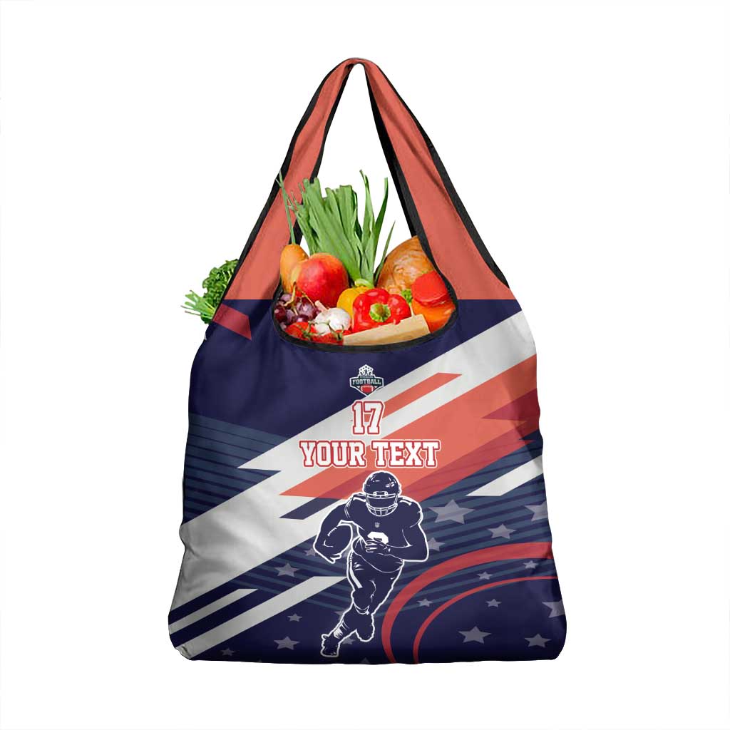 Custom United States American Football Grocery Bag USA Go Champions Sporty Style