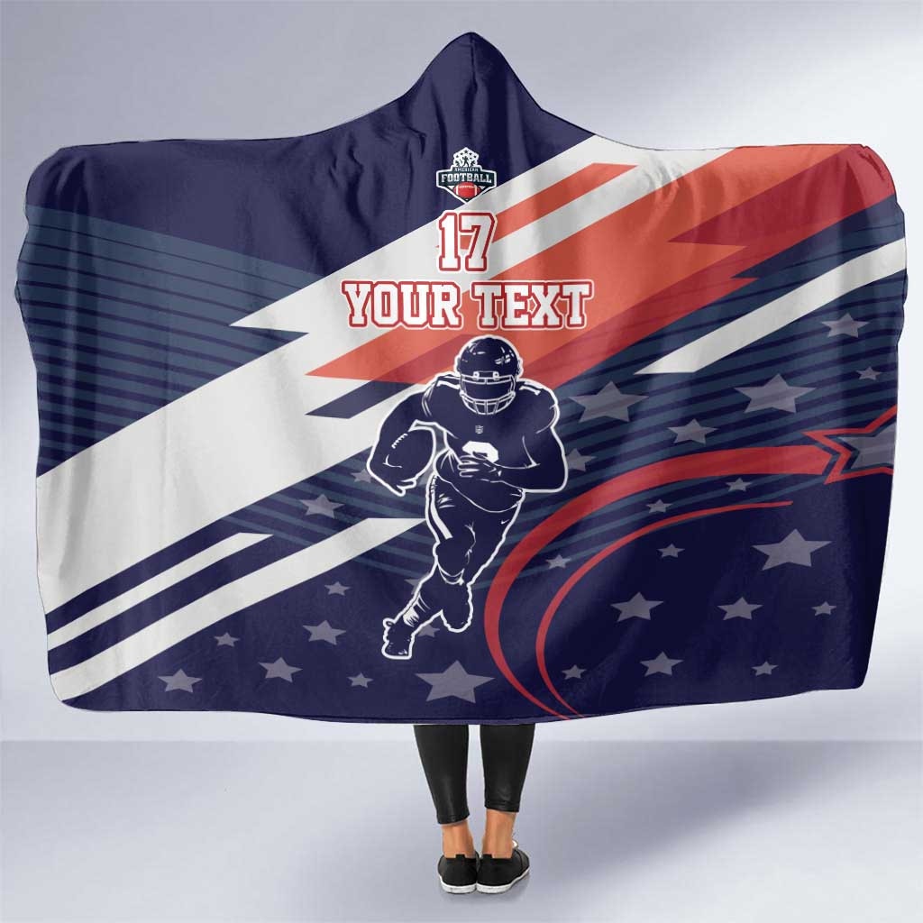 Custom United States American Football Hooded Blanket USA Go Champions Sporty Style