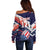 Custom United States American Football Off Shoulder Sweater USA Go Champions Sporty Style