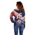 Custom United States American Football Off Shoulder Sweater USA Go Champions Sporty Style