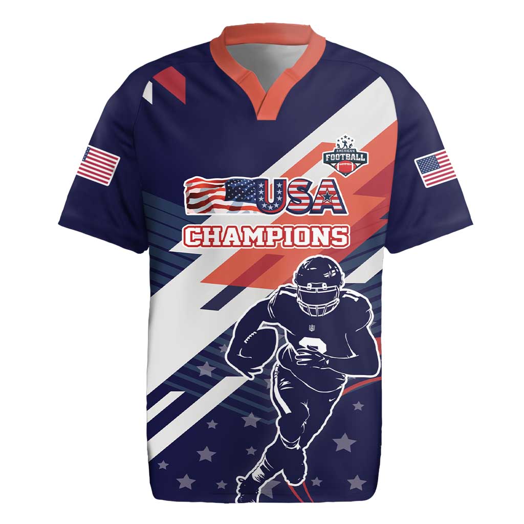 Custom United States American Football Rugby Jersey USA Go Champions Sporty Style