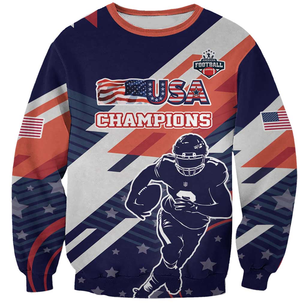 Custom United States American Football Sweatshirt USA Go Champions Sporty Style