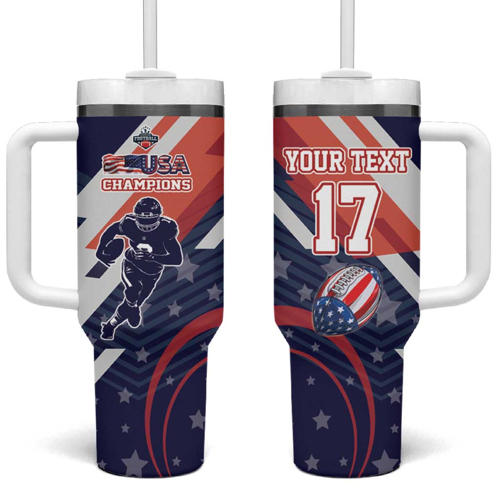 Custom United States American Football Tumbler With Handle USA Go Champions Sporty Style