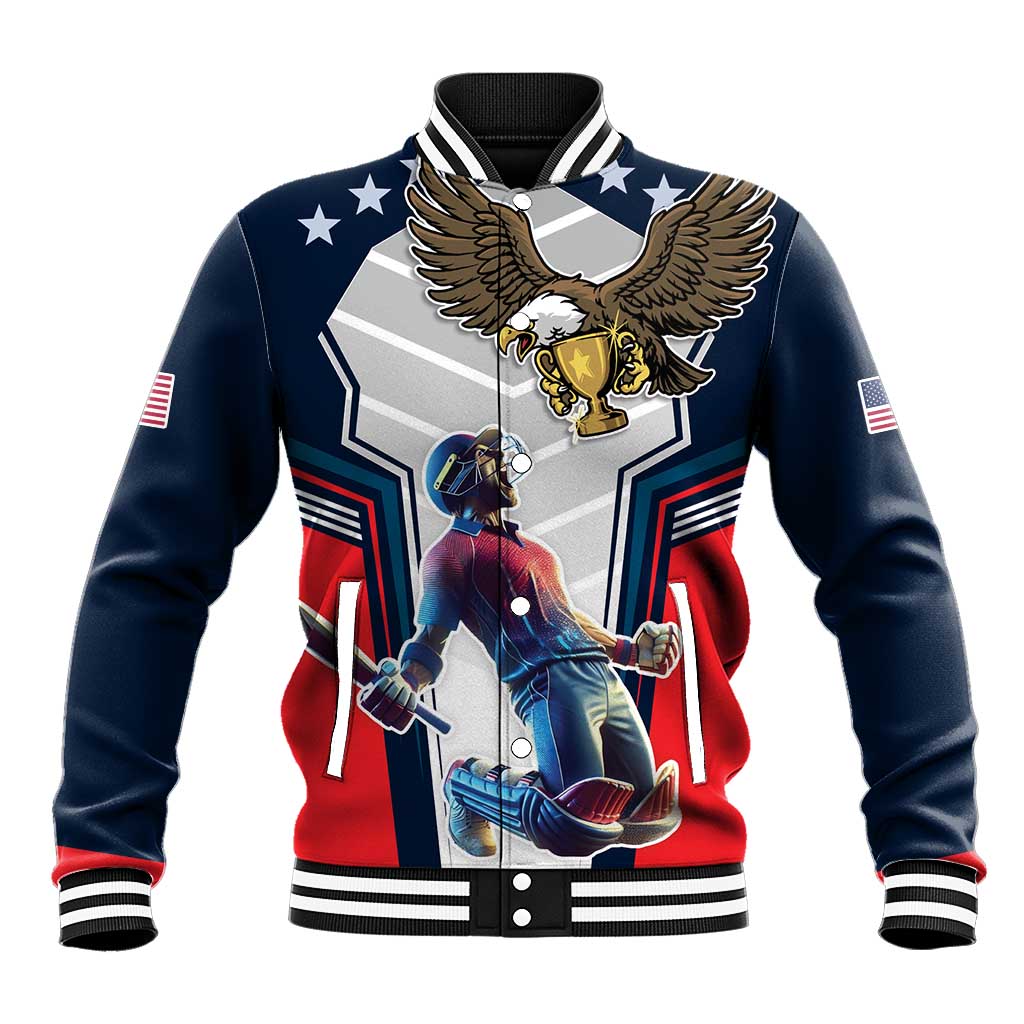 Custom United States Cricket Baseball Jacket USA Go Champions and Eagle Mascot Style