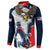 Custom United States Cricket Button Sweatshirt USA Go Champions and Eagle Mascot Style