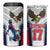 Custom United States Cricket 4 in 1 Can Cooler Tumbler USA Go Champions and Eagle Mascot Style