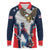 Custom United States Cricket Long Sleeve Polo Shirt USA Go Champions and Eagle Mascot Style