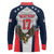 Custom United States Cricket Long Sleeve Polo Shirt USA Go Champions and Eagle Mascot Style