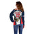 Custom United States Cricket Off Shoulder Sweater USA Go Champions and Eagle Mascot Style