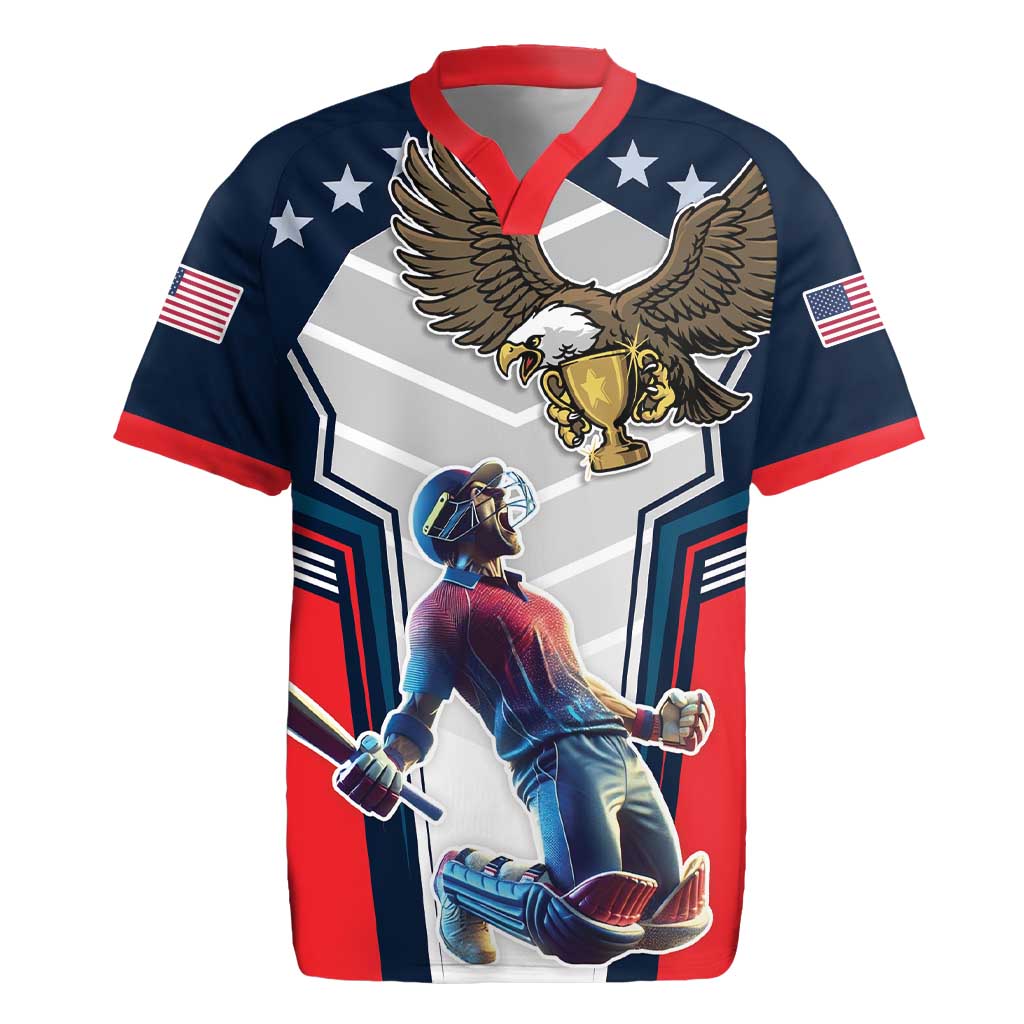 Custom United States Cricket Rugby Jersey USA Go Champions and Eagle Mascot Style