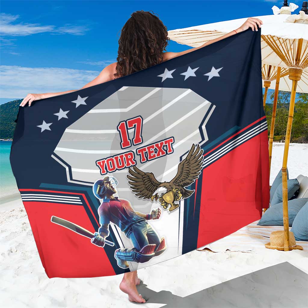 Custom United States Cricket Sarong USA Go Champions and Eagle Mascot Style