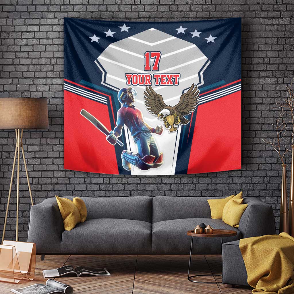 Custom United States Cricket Tapestry USA Go Champions and Eagle Mascot Style