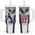 Custom United States Cricket Tumbler With Handle USA Go Champions and Eagle Mascot Style