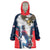 Custom United States Cricket Wearable Blanket Hoodie USA Go Champions and Eagle Mascot Style