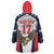 Custom United States Cricket Wearable Blanket Hoodie USA Go Champions and Eagle Mascot Style