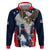 Custom United States Cricket Zip Hoodie USA Go Champions and Eagle Mascot Style