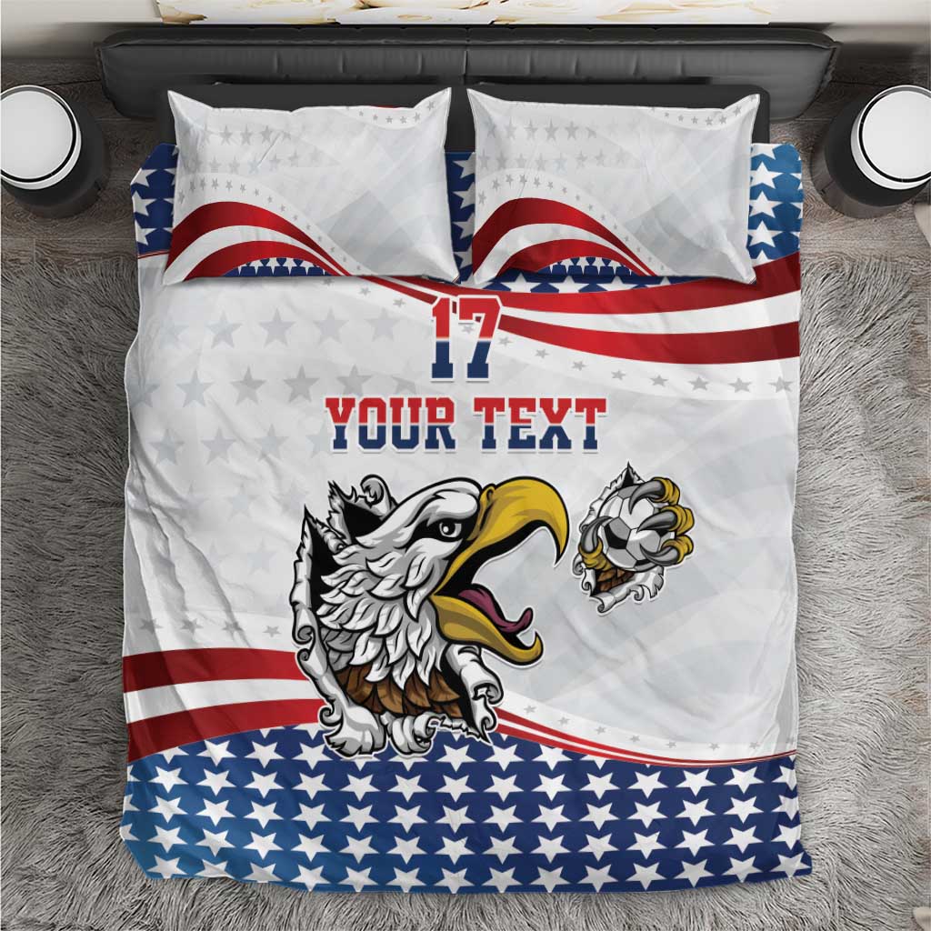 Custom United States Soccer Bedding Set USA Eagle Mascot Style