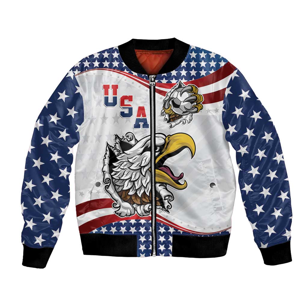 Custom United States Soccer Bomber Jacket USA Eagle Mascot Style